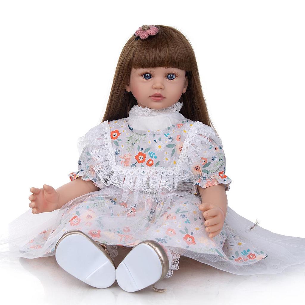 Супер кукла с длинными волосами, 24 дюйма, куклы реборн, 60 см, тканевое тело, реалистичная кукла принцессы для девочек, подарки на день рождения, Рождество