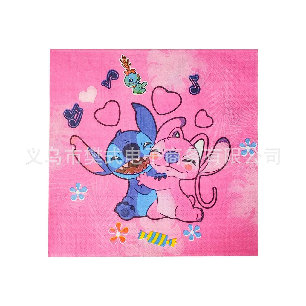 Best-Selling Pink Stitch Birthday Party Tableware Set: Paper Plates, Cups, and Tablecloth.