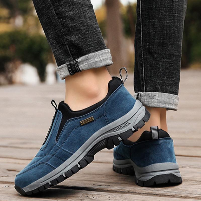 Модные мужские кроссовки из замши, повседневная обувь для кемпинга, походов, модные мокасины без застежек, нескользящая обувь для ходьбы, большой размер 48
