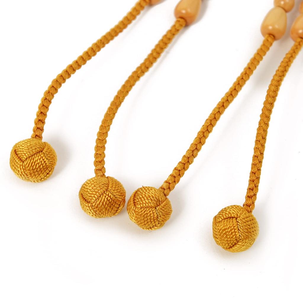 Молитвенные бусы секты Сингон Шакуни Рикю Брахма в коробке из павловнии Желтый Ян/Цуге совместного изготовления (золотисто-коричневый)