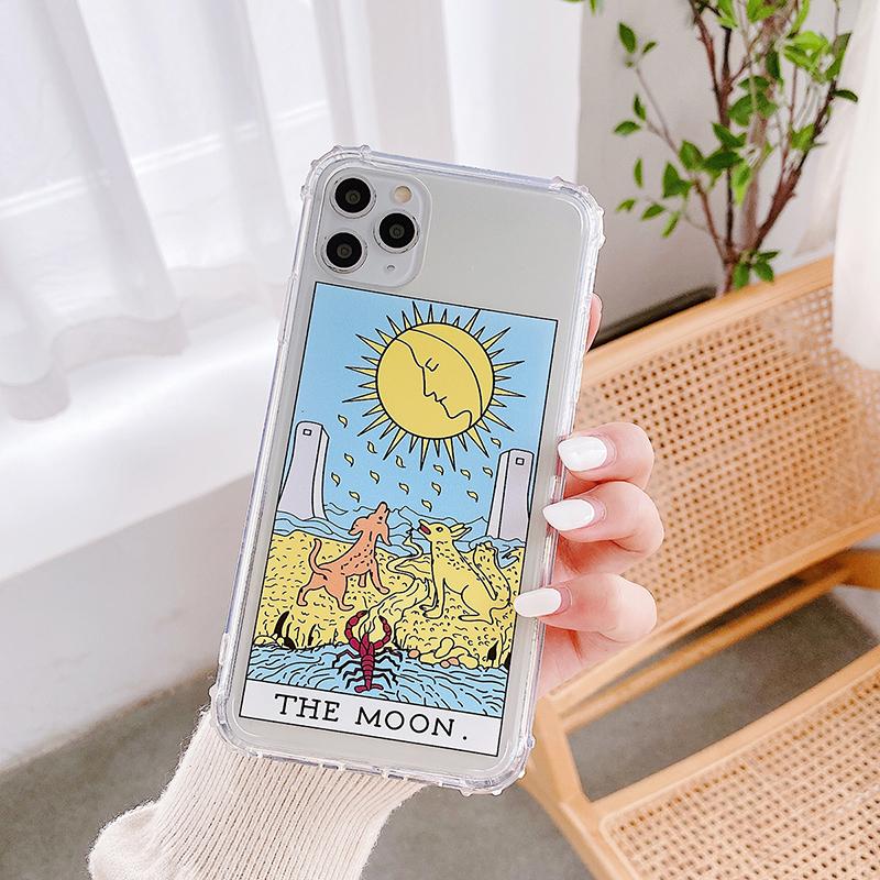 INS Witches The Moon And Sun Tarot Mystery Totem Soft Silicone Phone Case Shell For IPhone 18 SE2 7 8 Plus X XR XS 11 12 13 Pro MAX
