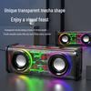 Двойные Bluetooth-колонки V8: Прозрачная мини-пушка Mecha с цветным мощным сабвуфером для рабочего стола
