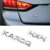 ABCDGI1 MetaL 3D Badge Logo Car Rear Trunk Body Sticker Letter Emblem For Skoda Karoq 4X4 Accessories Glossy Black Matte black
