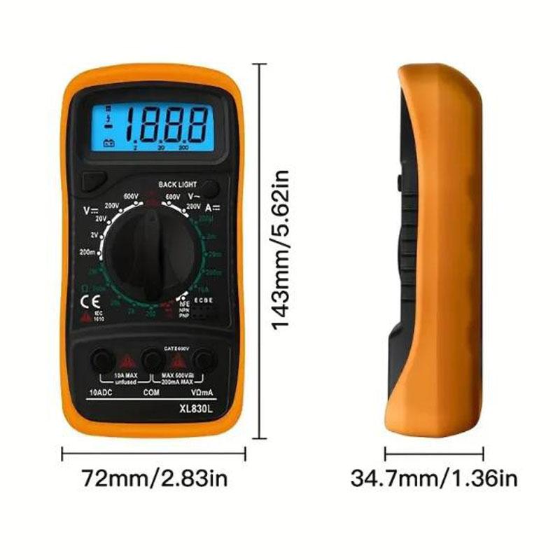 Digital Multimeter AC/DC Ammeter Volt Ohm Multimetro Tester Meter With Thermocouple LCD Backlight Portable