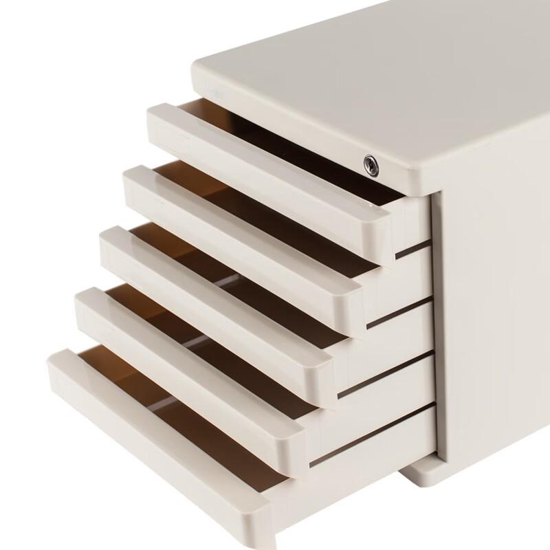 M&G 5-Drawer Desktop File Cabinet with Lock