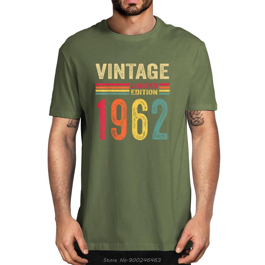 100% Cotton Old Gifts Vintage 1962 Limited Edition Birthday Men's Novelty T-Shirt Women Casual Streetwear Soft Tee