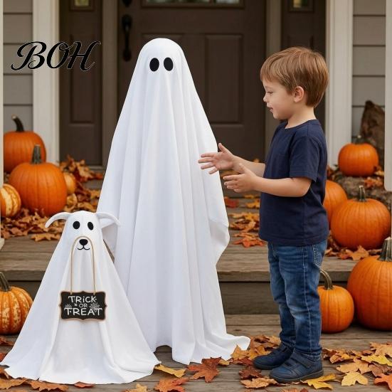 Mysterious Lawn Decorations for Party Halloween Ghost Dog Decoration, Spooky Ornament with LED Lights And Floating Decor Entryway Remote Control,