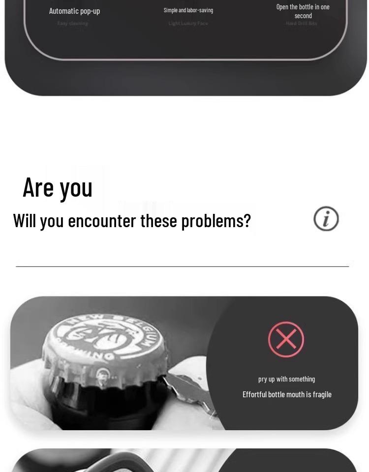 Автоматическая открывалка для пивных бутылок из нержавеющей стали с нажимным механизмом