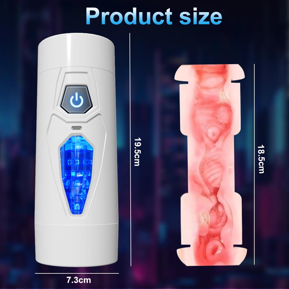 Male Stroker Double Ended Masturbation Cup Pocket Pussy Vibrator Lifelike Vaginal Mouth Tongue Blowjob Adult Sex Toys for Man