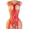 European and American new sex underwear hollow chest sexy one-piece jacquard mesh clothes open neck explosion