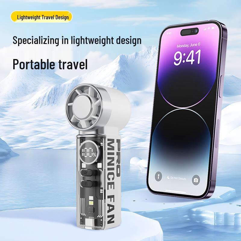 Portable High-Speed Cooling Fan with Ice Pack - Handheld Outdoor Travel Fan
