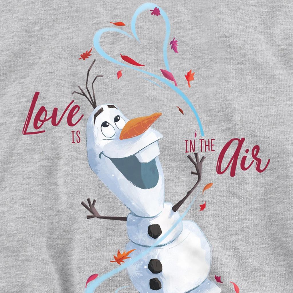 Frozen Childrens/Kids Love Is In The Air Olaf Heather Valentine`s Day Pullover Hoodie