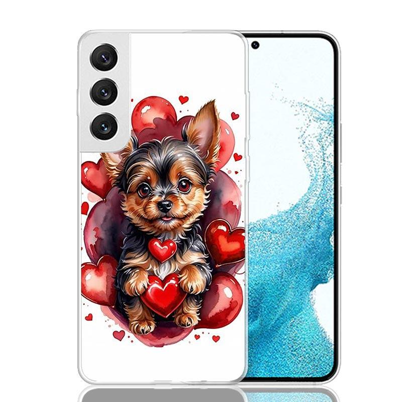 Милый Щенок Сердце Собаки Чехол для Телефона Для Samsung Galaxy S26 S25 Edge S24 S23 FE S22 Ultra S21 Plus S20 + Fundas Cover Coque Galaxy
