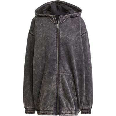 Толстовка с капюшоном на молнии Originals Acid-Washed Oversize, женская, черная JJ0331