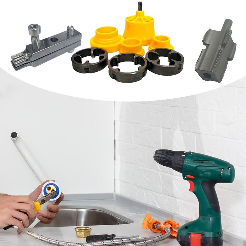 Набор клуппов 9 шт. Инструмент для нарезания внутренней резьбы Открывалка для пластиковых труб ПВХ Электрический ручной инструмент Набор метчиков и плашек Профессиональный ремонт сантехники