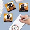 6Pcs Special Shape Halloween Pumpkin Gnome Diamond Handmade Card Rhinestone Painting Card Kit for Adults Holiday Friends Family