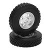 2Pcs RC Car Wheels Rubber Tires CNC Metal Wheel Rims Hubs Set for Tamiya 1/14 RC Car Truck
