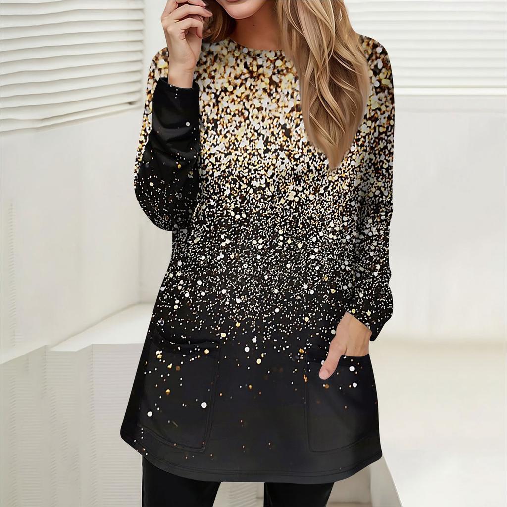 Женская толстовка, пуловер, спортивная одежда, карман, принт, повседневный топ с круглым вырезом и длинными рукавами