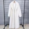 Women's Extra Long Faux Fur Coat with Suit Collar