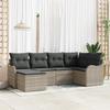 6-Piece Garden Sofa Set with Light Grey Cushions Poly Rattan 3354441