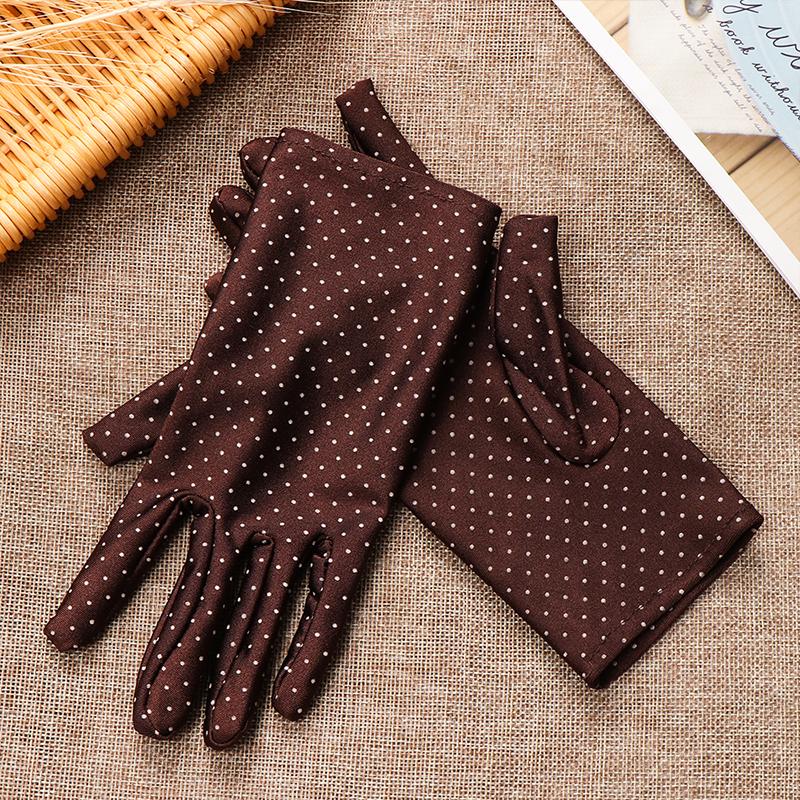 Summer Gloves Sun Protection Fashion Round Dot Elastic Mittens High Quality