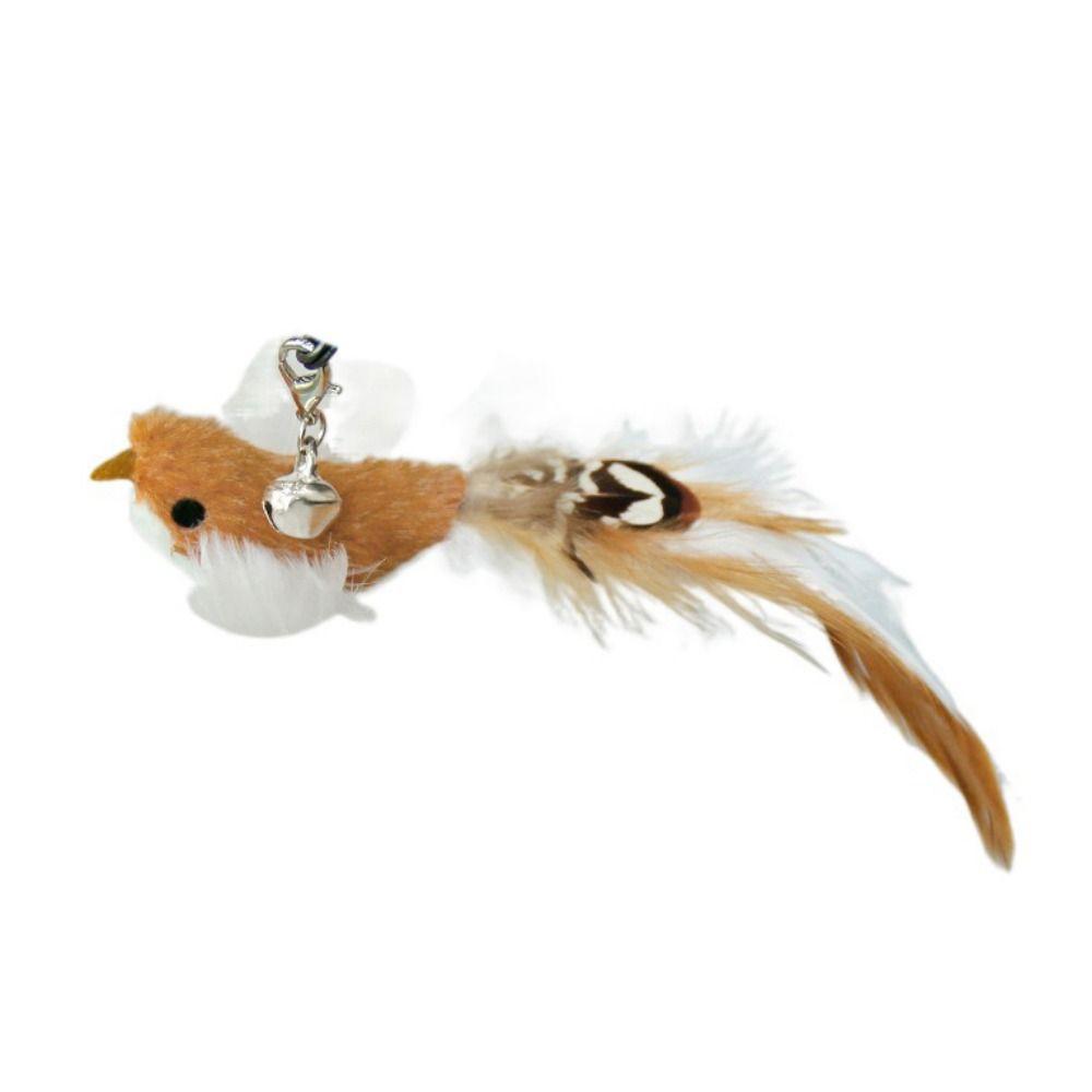 Funny Simulation Feather Bird Sucker Cat Stick Toy Playing Teaser Wand Replacement Head Interactive Cat Toy Cat Supplies