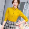 Summer Autumn Women Office Shirt Korean Fashion Slim Fit Casual Blouse Tops Ladies Lapel Long Sleeve Base Chiffon Shirts