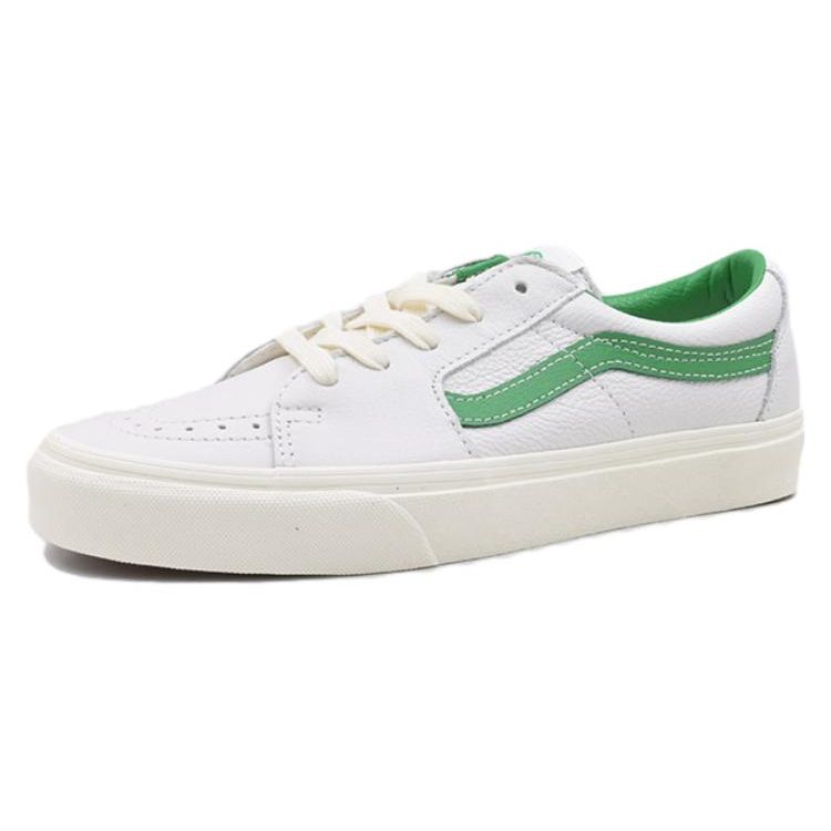 Vans Sk8 Low Top Lace-Up Impact Resistant Skate Shoes Unisex Sneakers White Green VN0009QRBDU