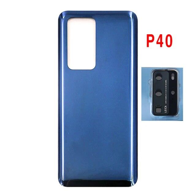 Задняя крышка аккумулятора для Huawei P40, 3D-стеклянная панель, задняя дверь, корпус, рамка камеры, замена объектива