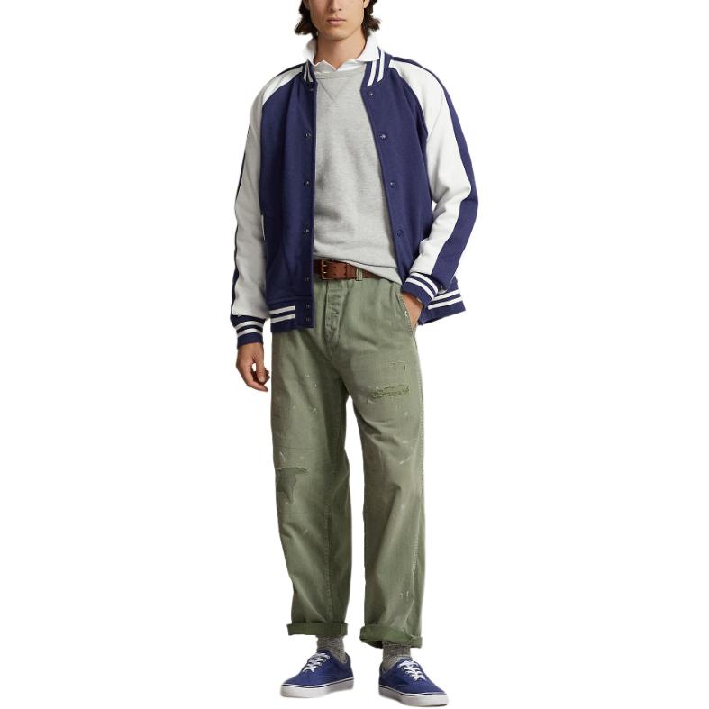 Polo Ralph Lauren однобортная куртка с вышитым логотипом и драконом, мужские куртки синего цвета MNPOKNI16823348-400