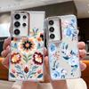 Чехол с рисунком мультяшных цветов для Samsung S26 S25 Ultra S24 FE S23 Plus S22 S21 A15 A16 A17 A35 A36 A37 A54 A55 A56 A57 5G Покрытие Линзы Мягкая Крышка