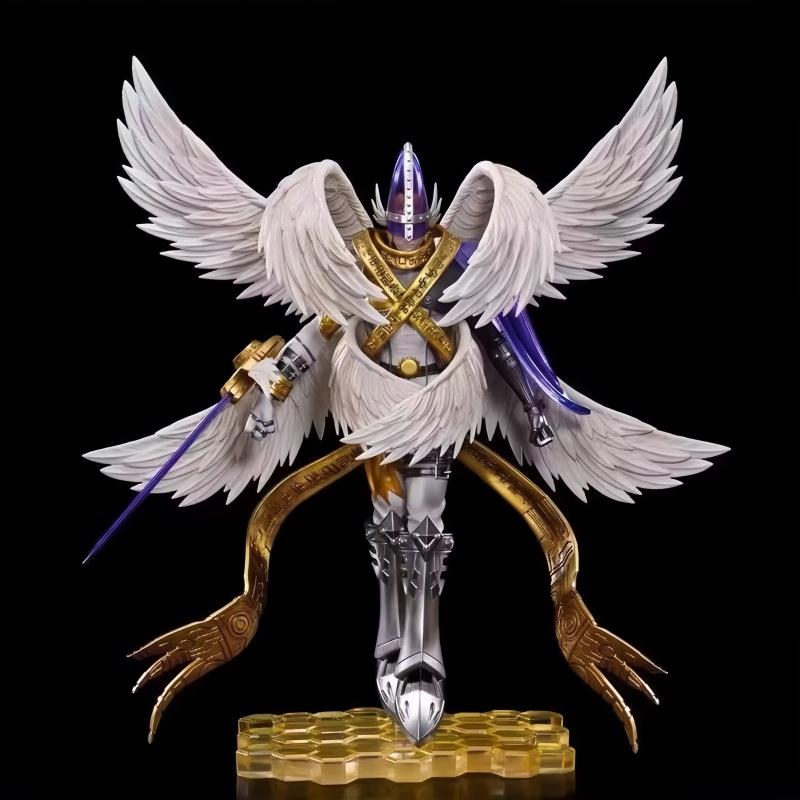 22cm/8.6in Anime Digimon Adventure Figure Entirely Body Holy Angemon Action Figures Statue Collection Model Toy Ornament Gifts