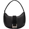 New Synthetic Material Dumpling Bag, Crescent Bag, Shoulder Bag Regular Women's Space Black DH3504-001