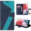 Case for Samsung Galaxy A13 5G - Blue - PU Leather - Folio Protection - Stand - 2 Tempered Glass