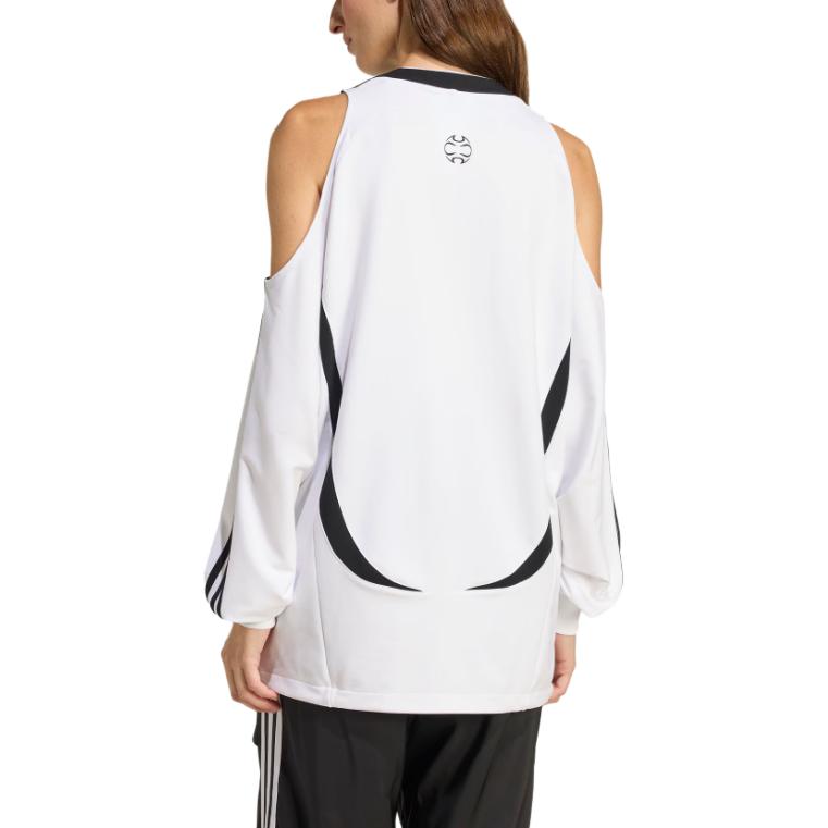 Adidas Оригинальные футболки Adilenium Сезон 4 Teamgeist Fashion Свободная повседневная футболка с длинным рукавом и открытыми плечами Женские футболки KE9797