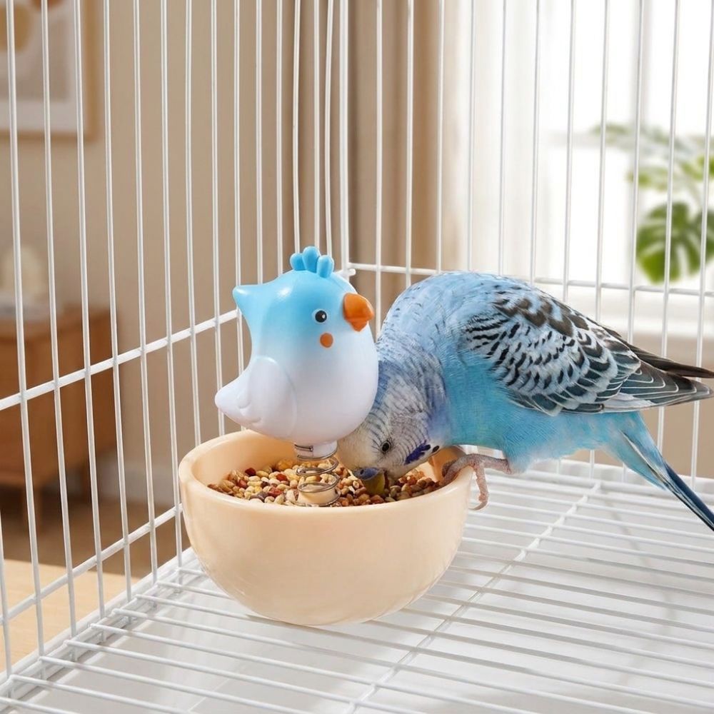 Anti Spill Bird Food Bowl Large Capacity Pet Feeding Cup Practical Food Water Dish Small Pet Bird