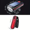 USB Rechargeable Solar LED Bike Headlight and Horn 3 Lighting Modes Handlebar Mounted