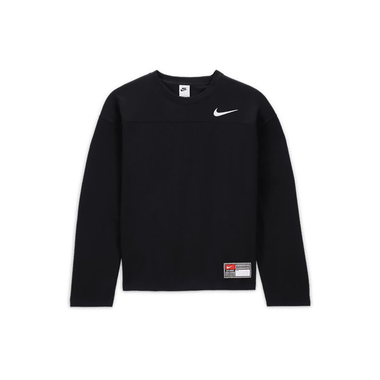 Nike Совместная брендовая футболка X Stussy FW23 с сетчатым принтом и длинными рукавами, топы унисекс, черный FJ9165-010