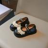 Girls Princess Leather Shoes Sweet Lace Ruffled Edge Children's Flats Spring Autumn Versatile Kids Causal Shoes Fashion Elegant