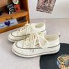 B-9363 допамин/платформа парусиновые туфли женские нишевые ретро гонконгский стиль 2024 новые туфли для доски корейская версия белых туфель