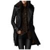 Women's Jacket Fur Collar Fur Mid-length Motorcycle Thickened British Leather Jacket Slim-fit Jacket