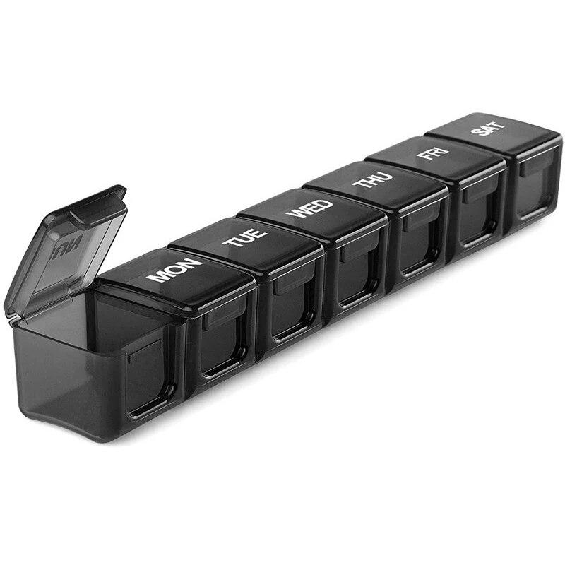 Коробка для хранения таблеток на одну неделю, портативный пластиковый 7 сеток, держатель для таблеток, органайзер для путешествий, коробка для таблеток, разветвители, органайзер для таблеток