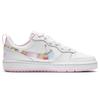 Nike Детские кроссовки Court Borough Low 2 SE GS Floral Swoosh Белый Светло-Арктически-Розовый Многоцветный CK5426-100