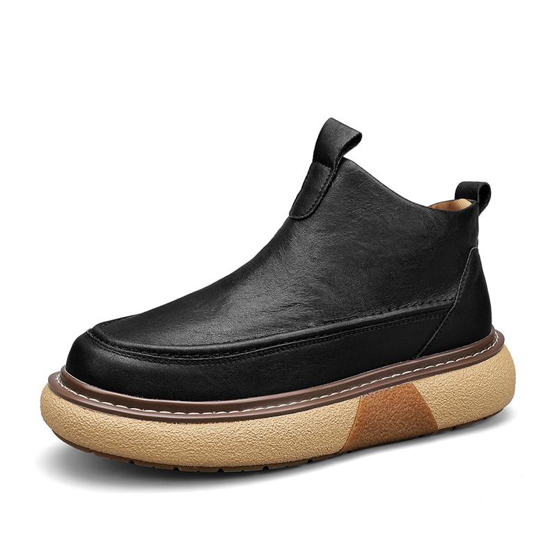 Fashion Casual Spring Autumn Cow Leather Shoes for Men New England Black Men's Dress Shoes Slip On New Designer Loafers Male