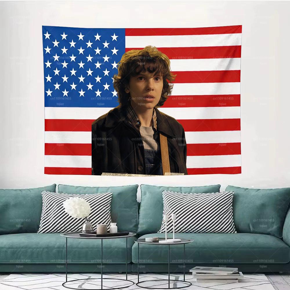 1pc ST EEleven Flag Tapestry Movie Themed Bedroom Living Room Bar Restaurant Party Wall Decor