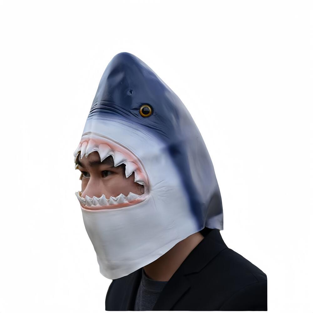 Megalodon Hood Shark Mask Halloween Great White Shark Mask Masquerade Party Imitation Animal Hood Props