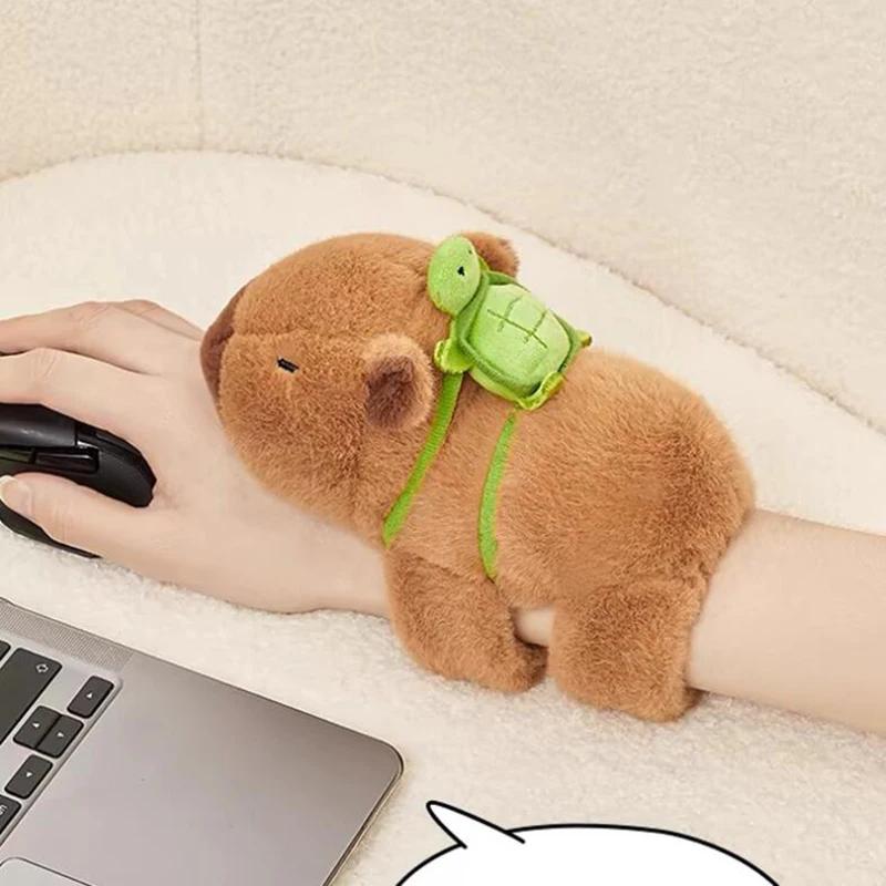 New Capybara Animal Slap Snap Wrap Wristband Bracelet Plush Stuffed Animal Kawaii Capybara Hand Ring Wristband Kid Toys