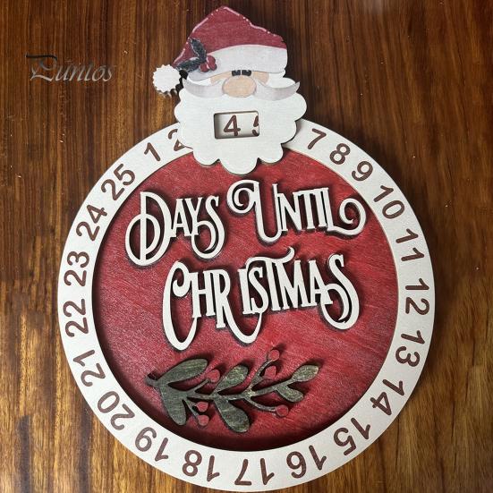 Рождественский адвент-календарь, праздничный деревянный календарь обратного отсчета Санта-Клауса для украшения дома для отдыха