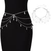 Hip Hop Waist Chain Elegant Crystal Pendant for Women Prom Banquet Club Party Body Jewelry Subculture Waist Belt