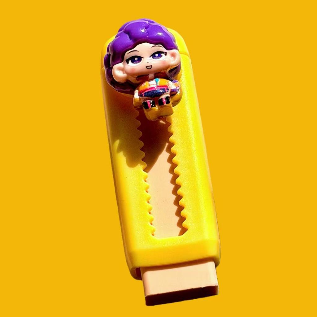 6CPS New Hunting Witch Group Push-Pull Eraser Cartoon Witch Pencil Eraser No Shavings Student Learning Stationery Gift